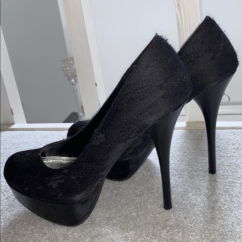Black Lace Heels